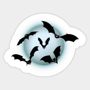 Halloween Bats under the moonlight Sticker